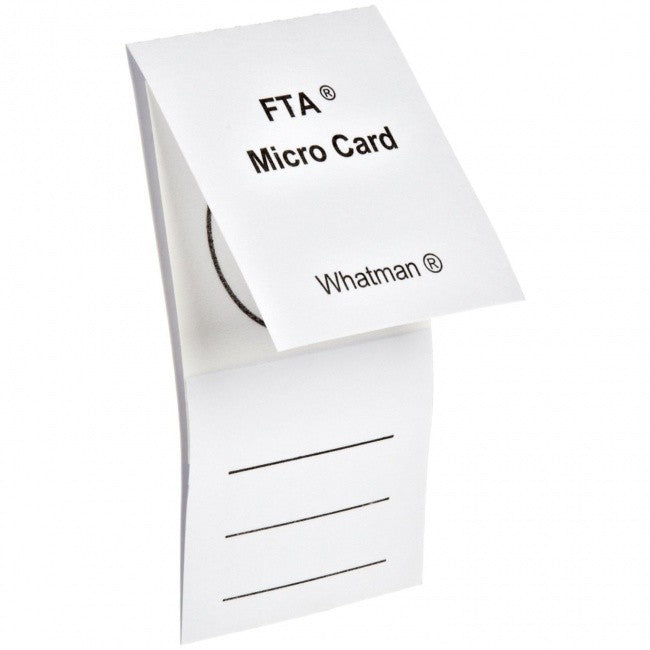 Whatman WB120210 FTA Micro Card, Non-Indicating, 1 Sample Area Per Card, 100 Pack