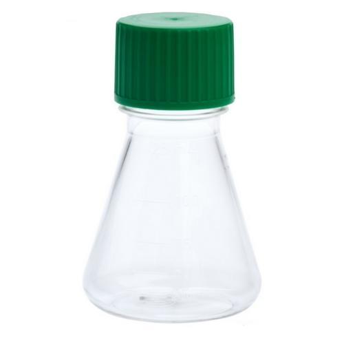 Celltreat 229800 Erlenmeyer Flask 125ml, Solid Cap, Plain Bottom, PETG, Sterile