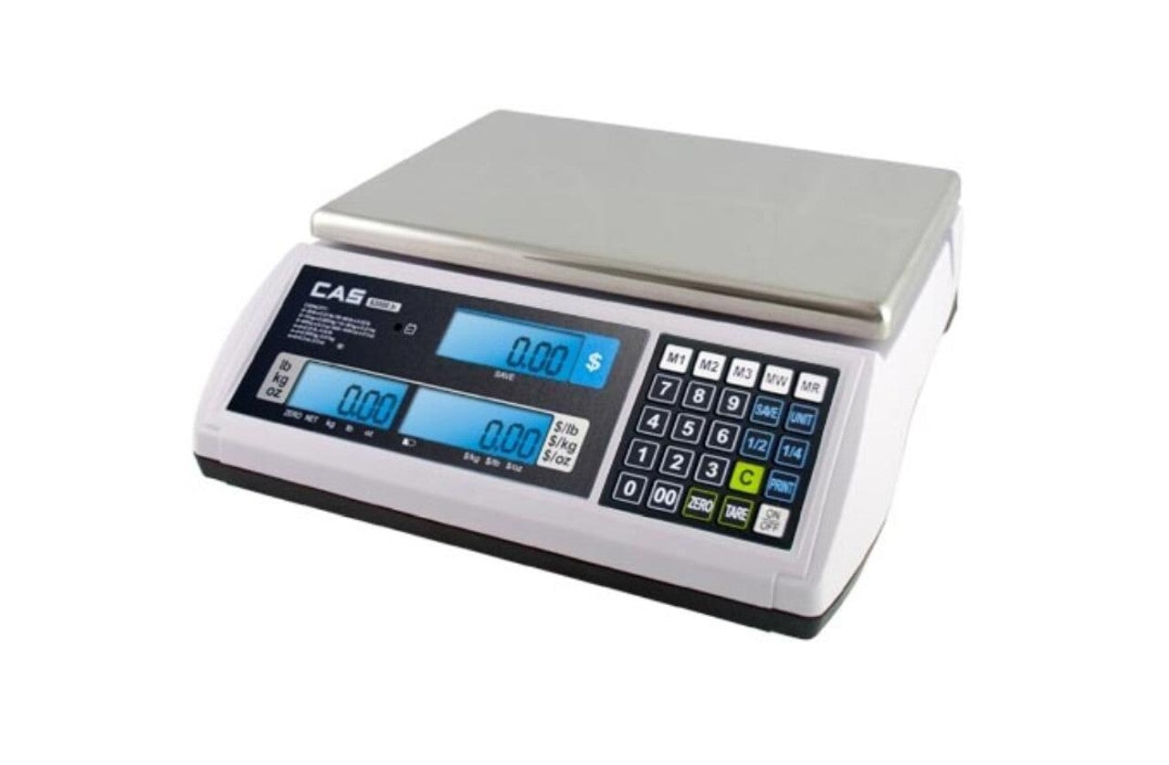 CAS S2000JR-15L Dual Range Price Computing Scale w/LCD, NTEP, 15 lb x 0.005 lb