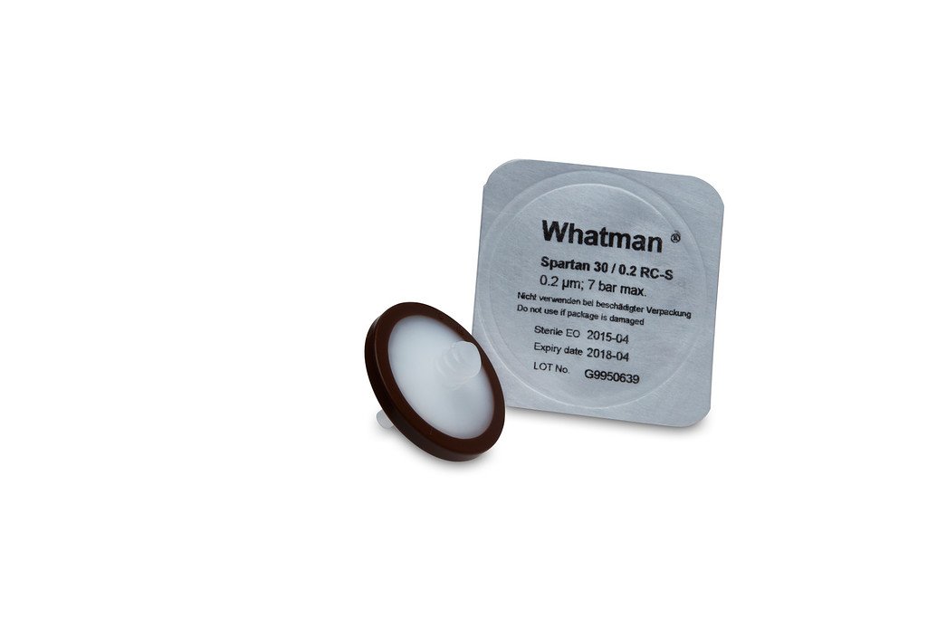 Whatman 10463112 13mm Dia, SPARTAN - HPLC Certified, 0.45 micrometer Pore Size, Regenerated Cellulose/ Polypropylene, Female Luer Lock/ Male Luer, Light Brown, 500/pk (PN:10463112)