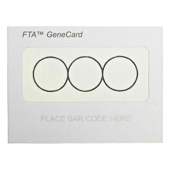 Whatman WB120208 FTA Gene Card With 3 Sample Areas Per Card, 100 Pack