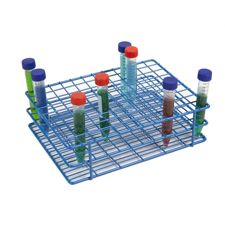 Heathrow Scientific 120763 Coated Wire Tube Rack 13-16mm 9x12 Format, Blue