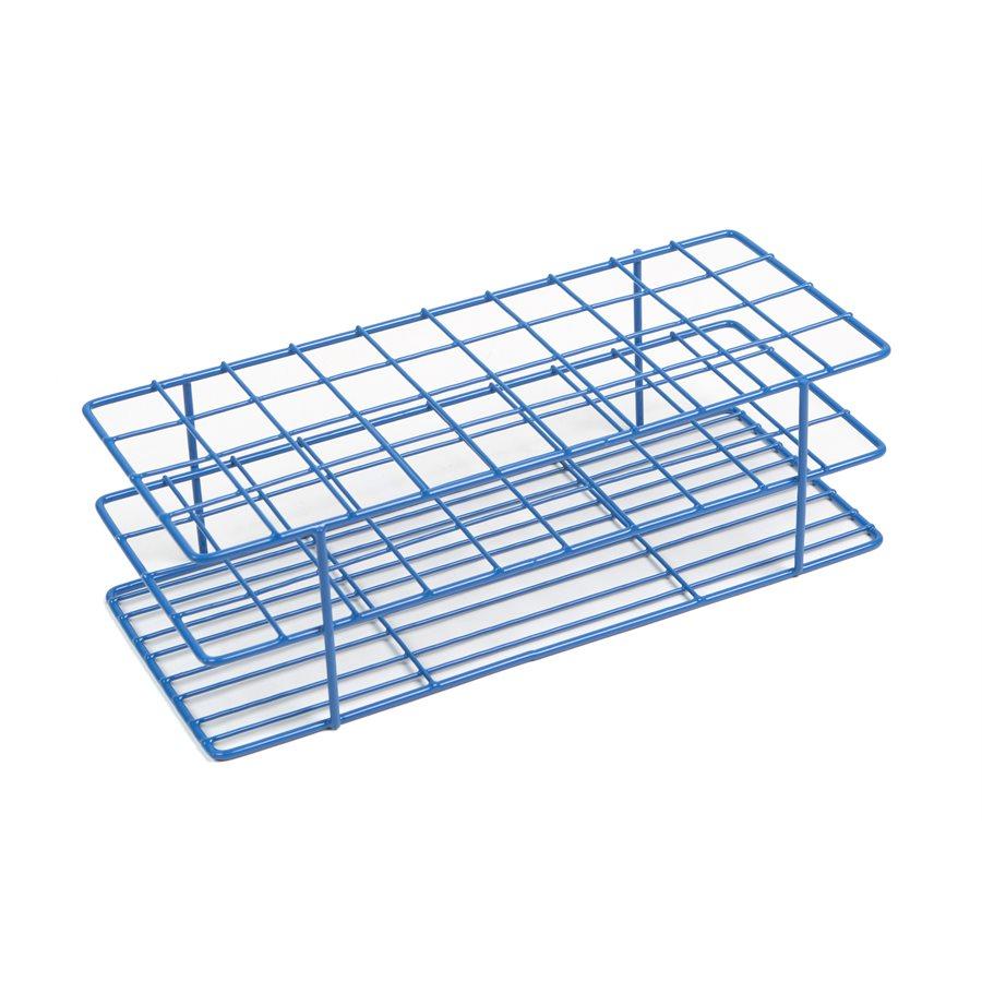 Heathrow Scientific 120766 Coated Wire Tube Rack 18-22mm 4x10 Format, Blue