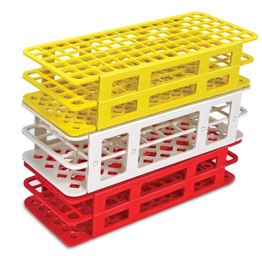 Heathrow Scientific 243071R Fold and Snap Tube Rack 20 mm 40-Place, Red