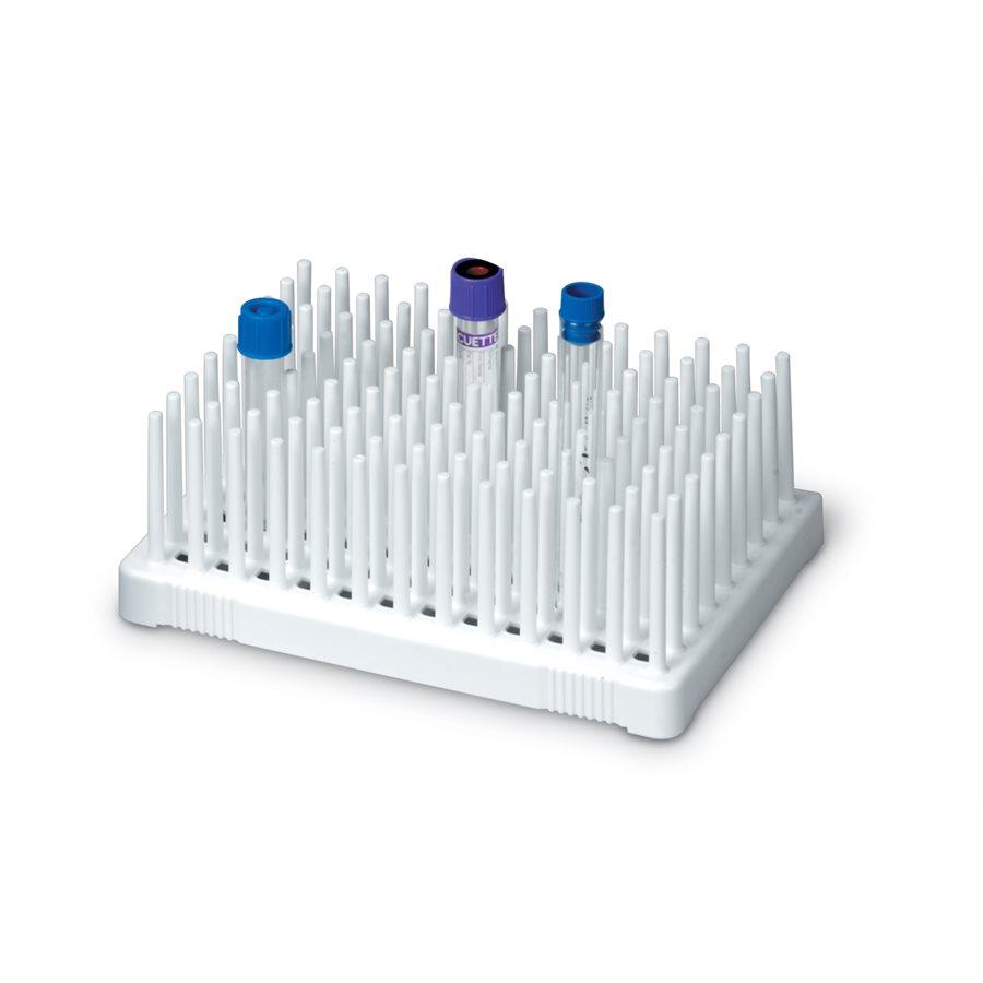 Heathrow Scientific 24311A Peg Tube Rack 50-Place, 14-17 mm, White