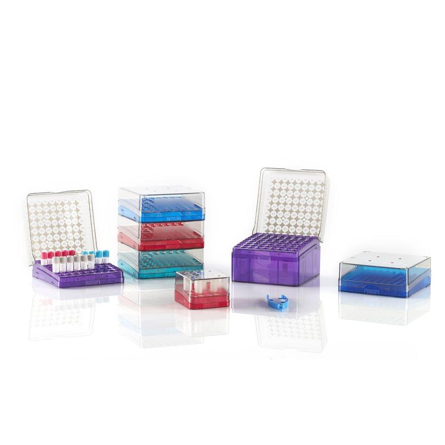 Heathrow Scientific 23325A Arctic Squares® Cryogenic Tube Storage Box PC 25-Place, Red