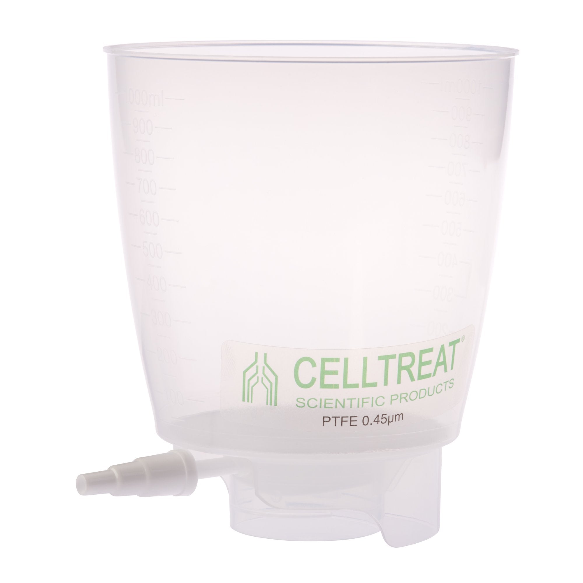 Celltreat 229726 1000mL Polypropylene Bottle Top Filter, PTFE Filter Material, 0.45um, 90mm, Non-sterile