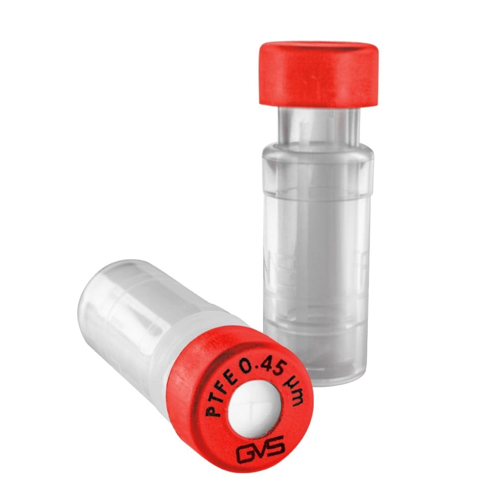 GVS MV32ANPPT004CC01 Syringeless Filter Vials, 0.45µm, PTFE, RED, 100/CS