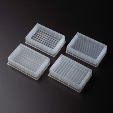 Celltreat 229564 Low Profile 384 Well Automation Reagent Reservoir, Pyramid Bottom, White, Polypropylene, Non-Sterile, 5/Bag 25/Case